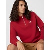Nike Men’s Club Fleece Half Zip(Tough Red/Tough Red/White)