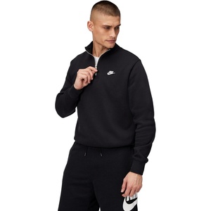 Nike Men’s Club Fleece Half Zip(Black/Black/White)