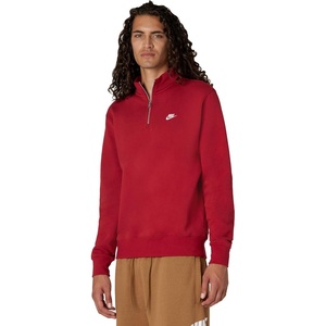 Nike Men’s Club Fleece Half Zip(Tough Red/Tough Red/White)
