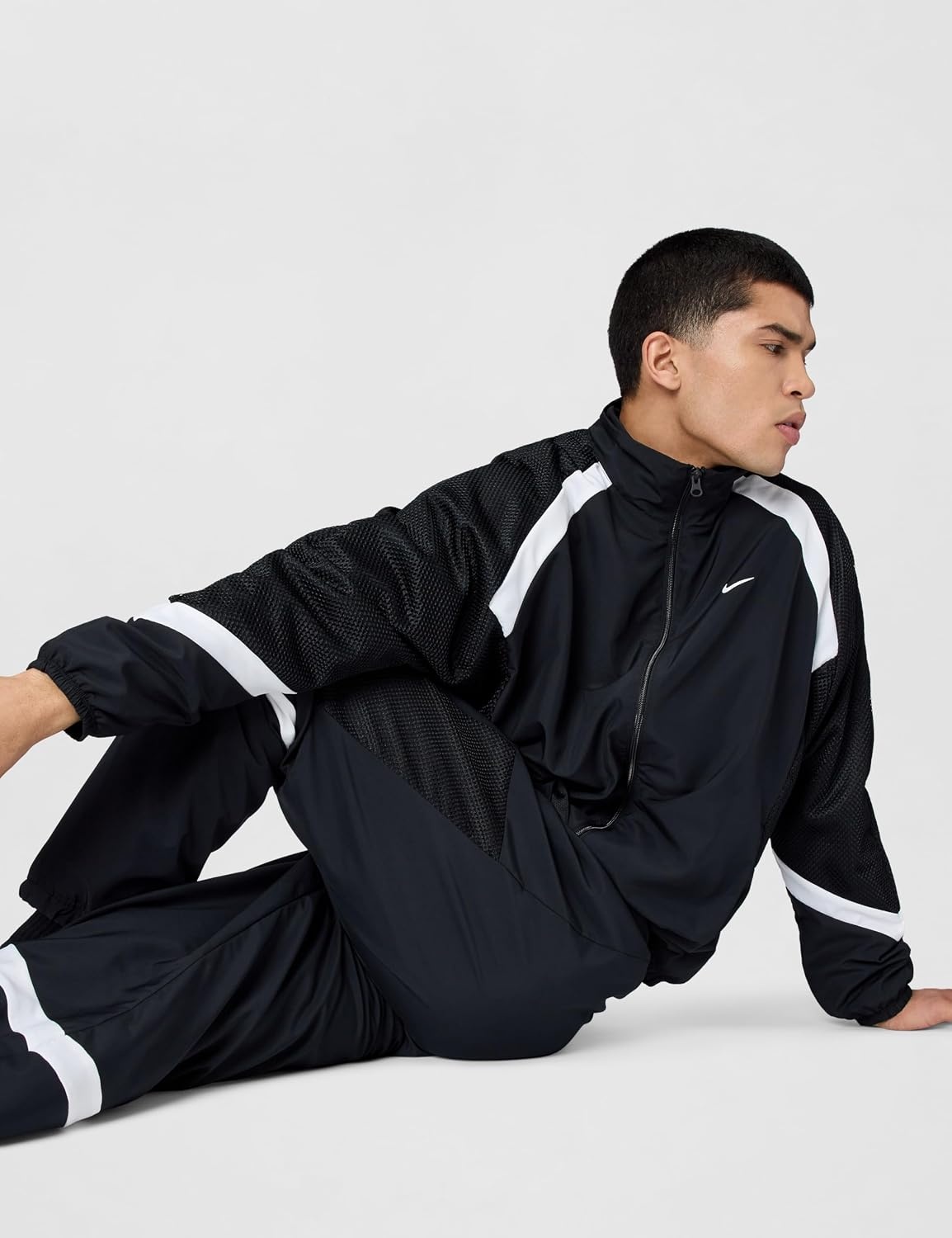 image:imageNike Mens Icon Woven Basketball JacketBlackBlackWhiteWhite