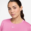 Nike Women’s One Classic Dri-FIT Long-Sleeve Top(Pink Rise/White)