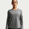 Nike Women’s One Classic Dri-FIT Long-Sleeve Top(Smoke Grey/Heather/White)