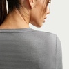Nike Women’s One Classic Dri-FIT Long-Sleeve Top(Smoke Grey/Heather/White)