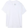Nike Men’s All Day Cotton Stretch Short Sleeve V-Neck Undershirts (2-Pack)(White)