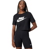 Nike Women’s Sportswear Essential Cropped Logo T-Shirt(Black/White)
