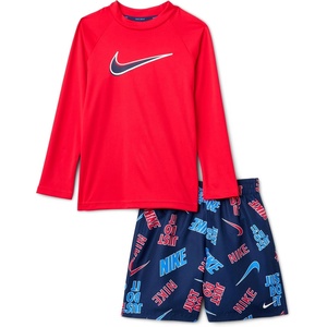 Nike Boys’ Long Sleeve Top & Short Set(Blue/Red)