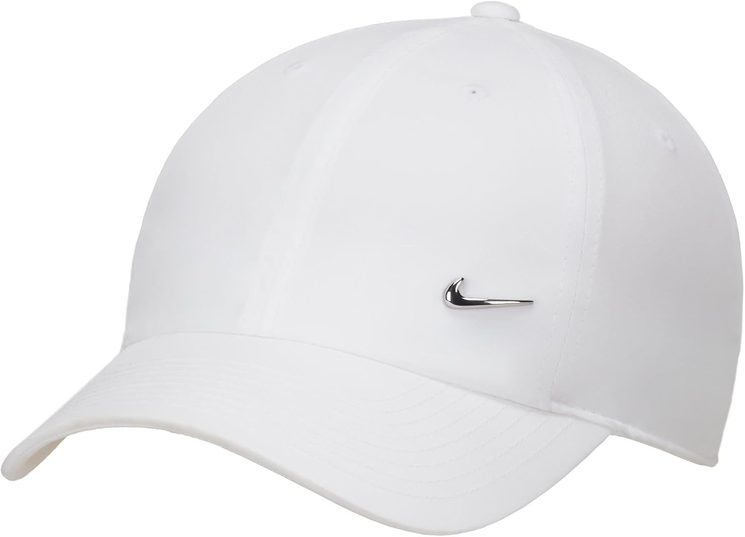 image:imageNike Adult DriFIT Club Unstructured Metal Swoosh Cap Hat Mens and WomensWhiteMetallic Silver