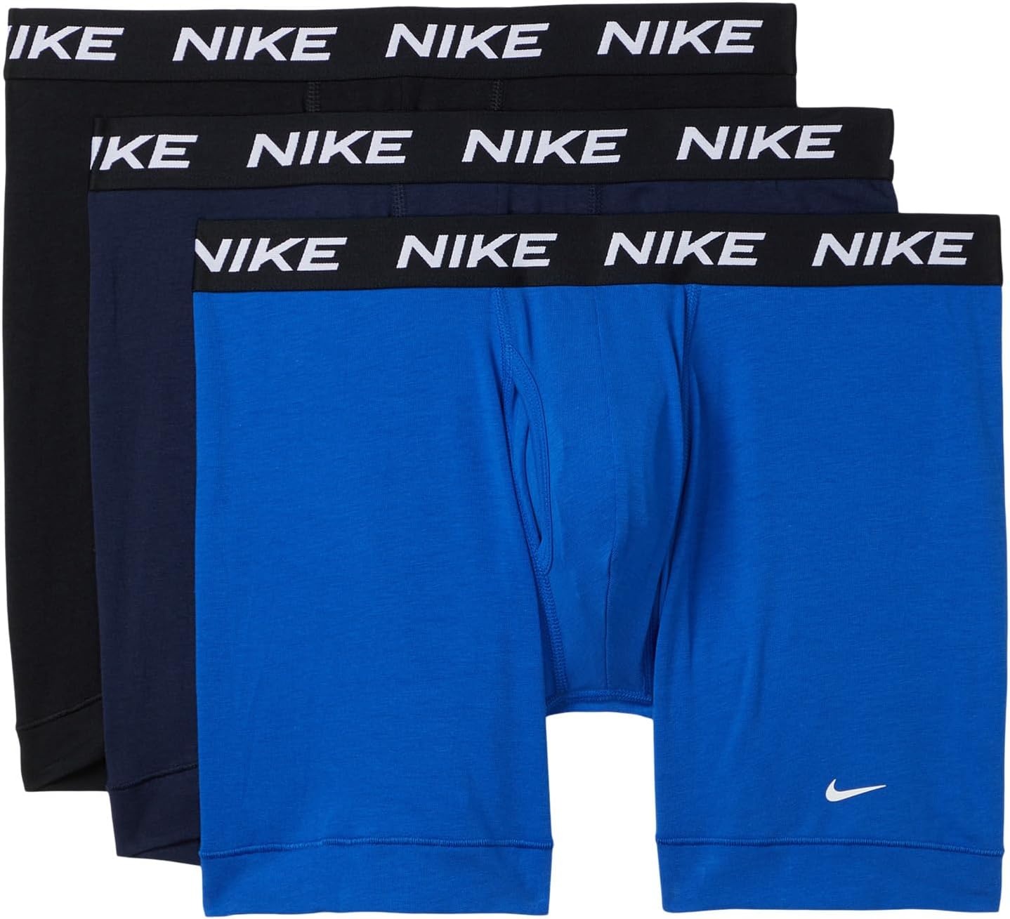 image:imageNike Mens All Day Cotton Stretch Boxer Brief WFly Underwear 3PackObsidianGame RoyalBlack