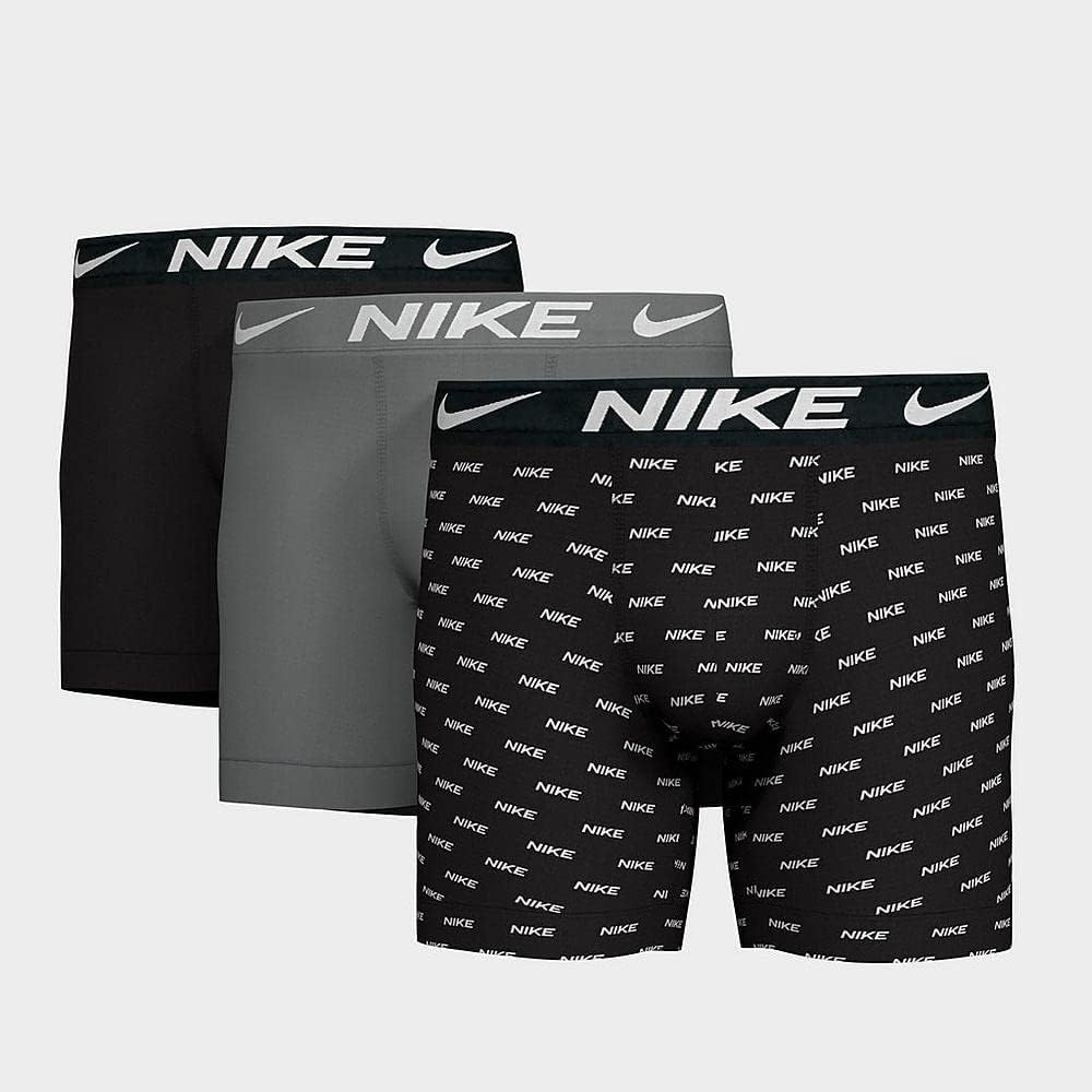 image:imageNike Mens Essential Micro Stretch Boxer Brief Underwear 3PackNike Logo PrintCool GreyBlack