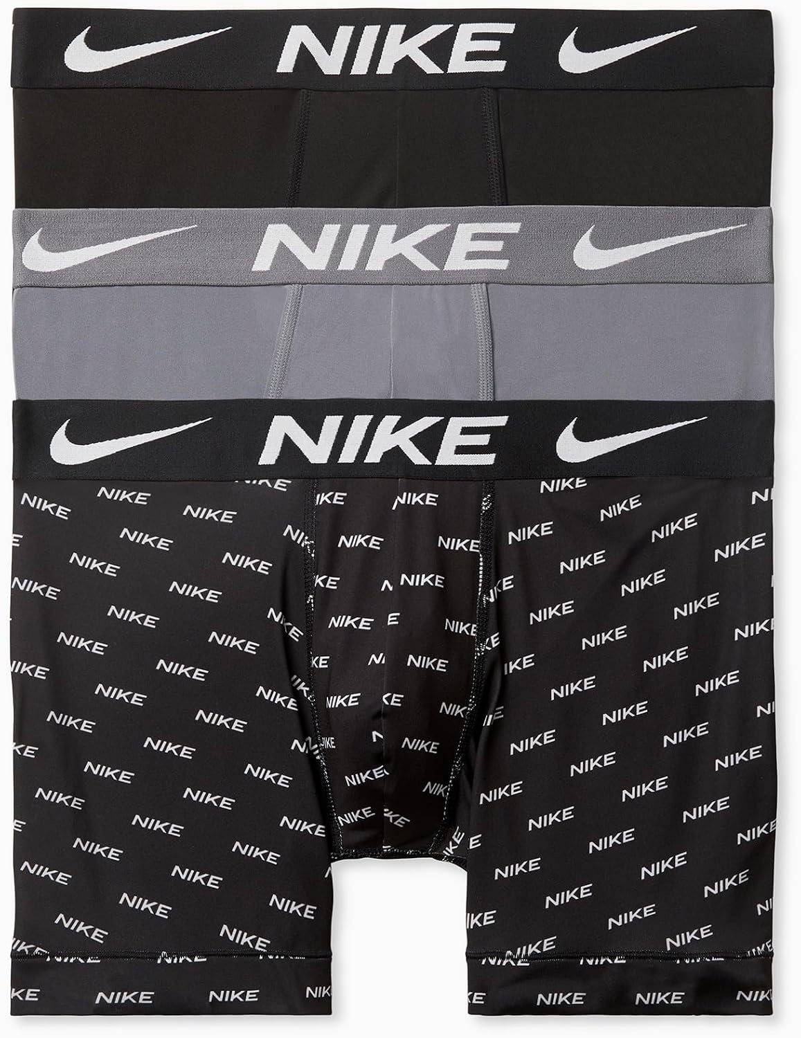 image:imageNike Mens Essential Micro Stretch Boxer Brief Underwear 3PackNike Logo PrintCool GreyBlack