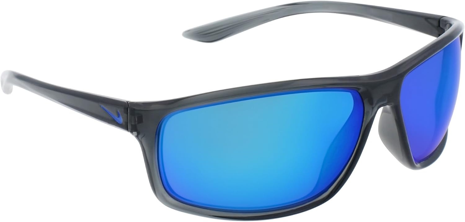image:imageNike Unisex Adrenaline Mirrored Rectangular SunglassesDark GreyGreyBlue Mirror