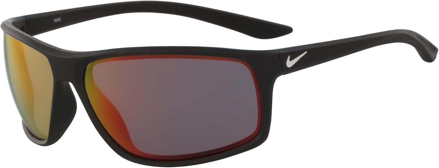 image:imageNike Unisex Adrenaline Mirrored Rectangular SunglassesMatte BlackGrey W Infrare