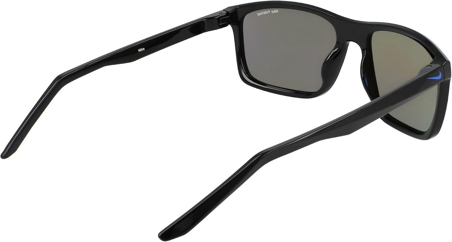 image:imageNike Unisex Fire Large Polarized Rectangular SunglassesBlack Polar Blue Mirror