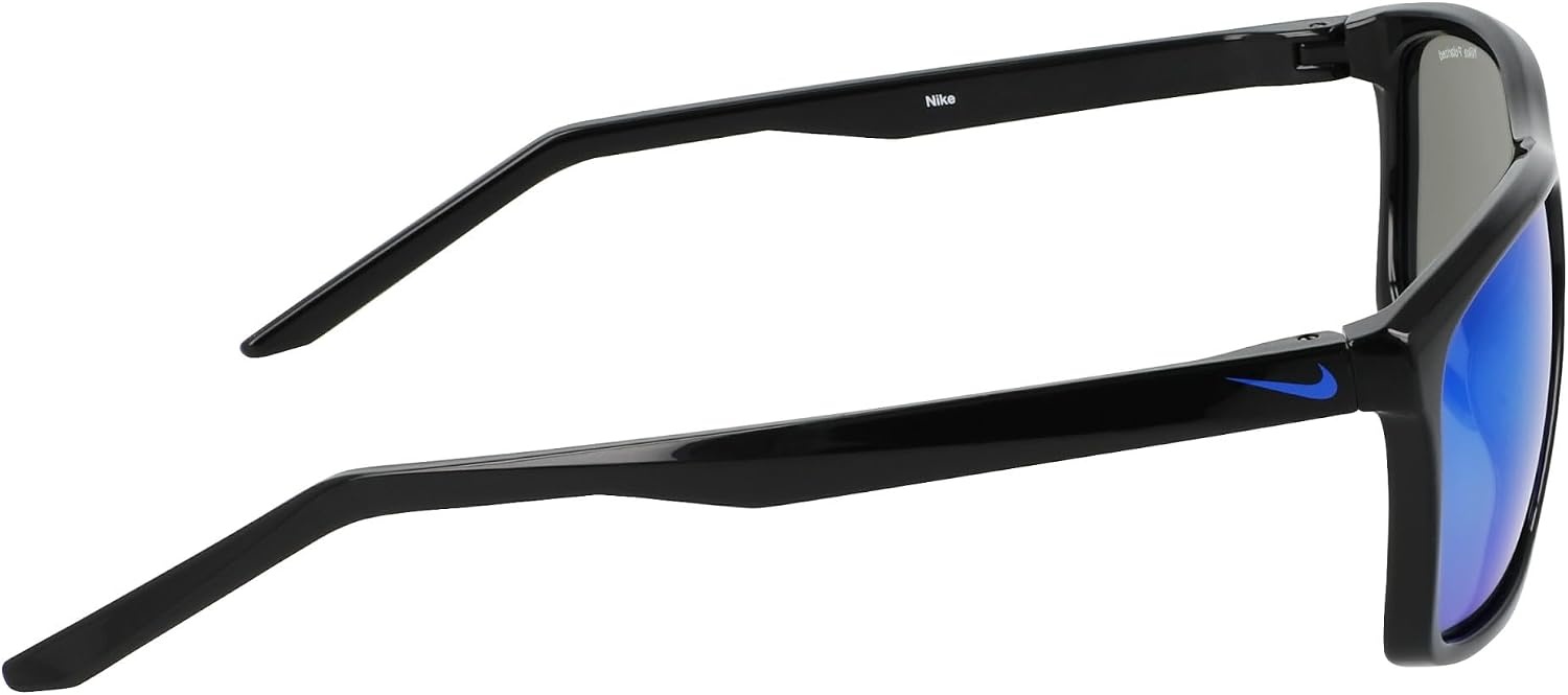 image:imageNike Unisex Fire Large Polarized Rectangular SunglassesBlack Polar Blue Mirror