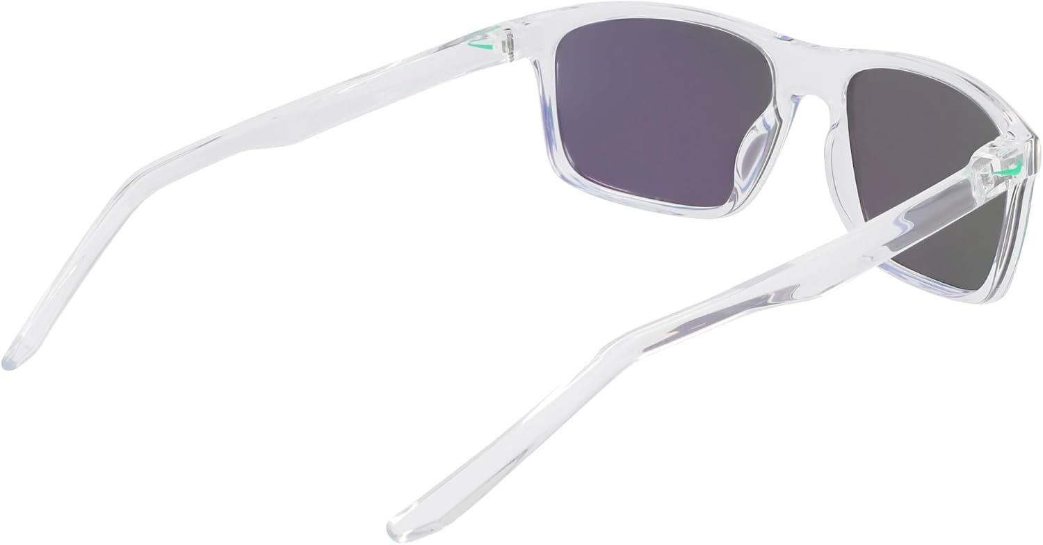 image:imageNike Unisex Fire Large Polarized Rectangular SunglassesClear Polar Green Mirror