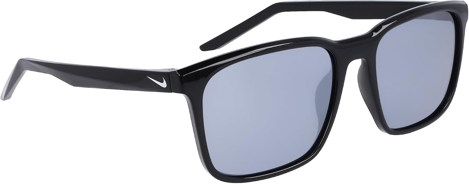 image:imageNike Unisex Rave Polarized Square SunglassesBlackPolar Silver Flash