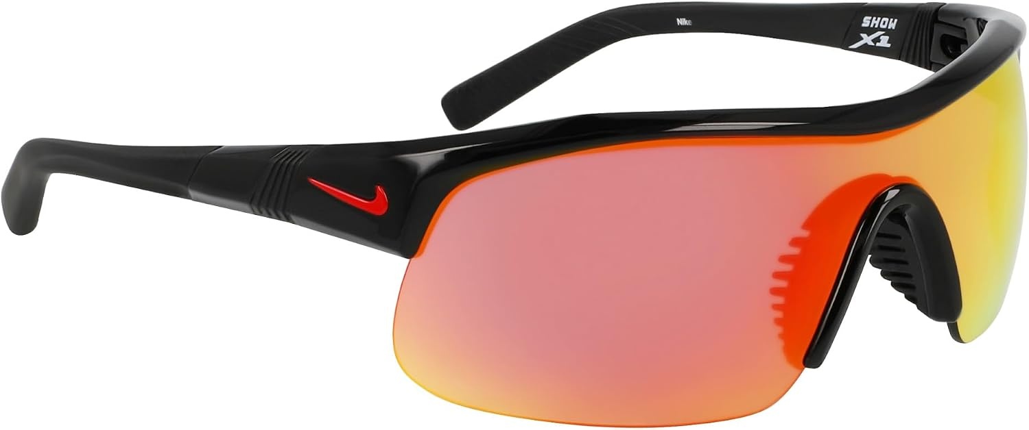 image:imageNike Unisex Show X1 Rectangular SunglassesBlack Red Mirror