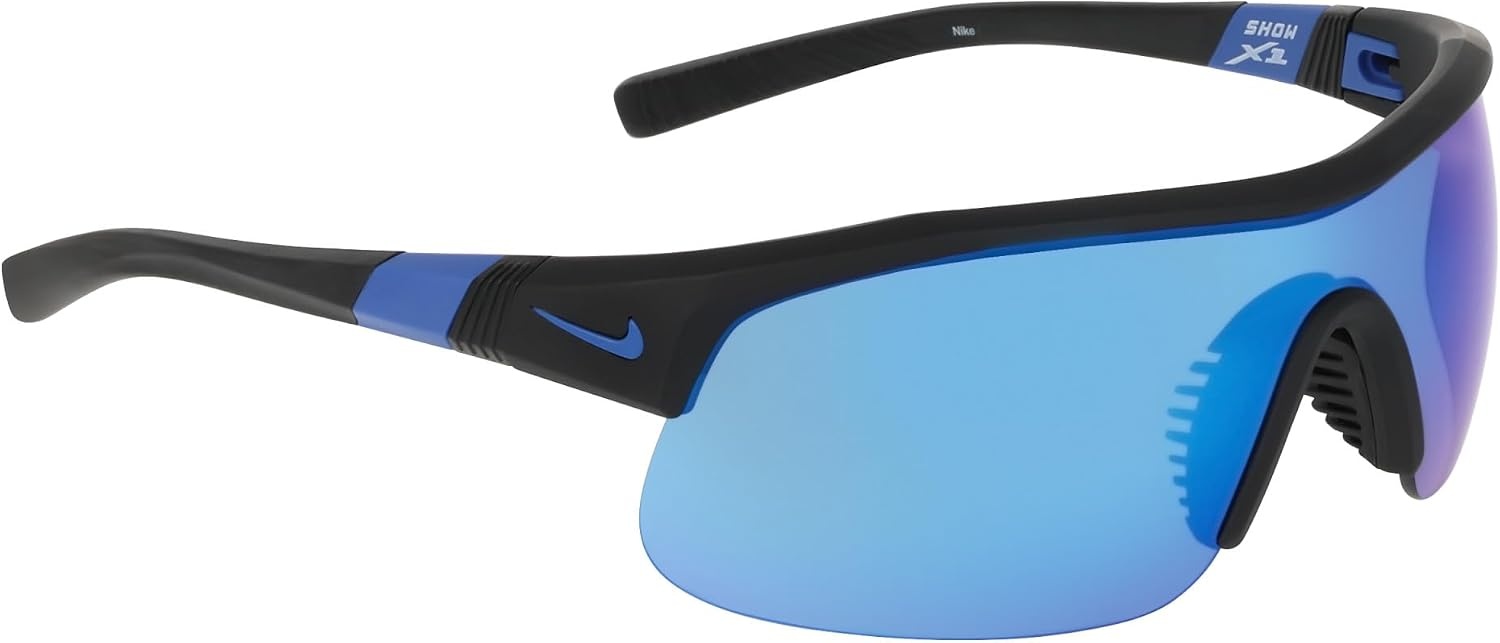 image:imageNike Unisex Show X1 Rectangular SunglassesMatte Black Blue Mirror