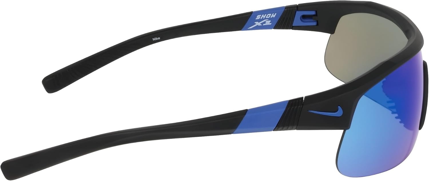 image:imageNike Unisex Show X1 Rectangular SunglassesMatte Black Blue Mirror