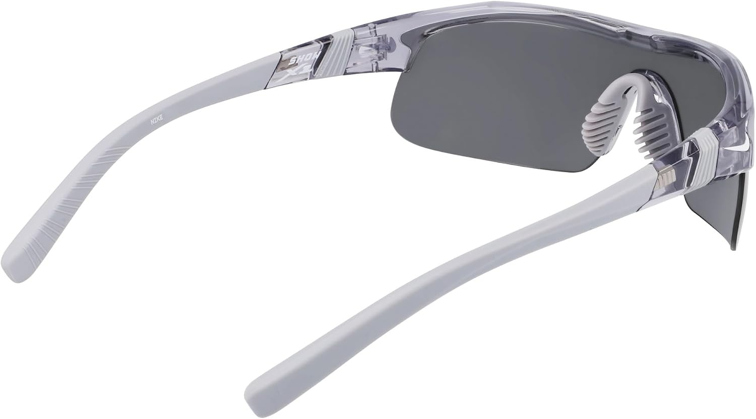 image:imageNike Unisex Show X1 Rectangular SunglassesShiny Wolf GreyBlue Mirror