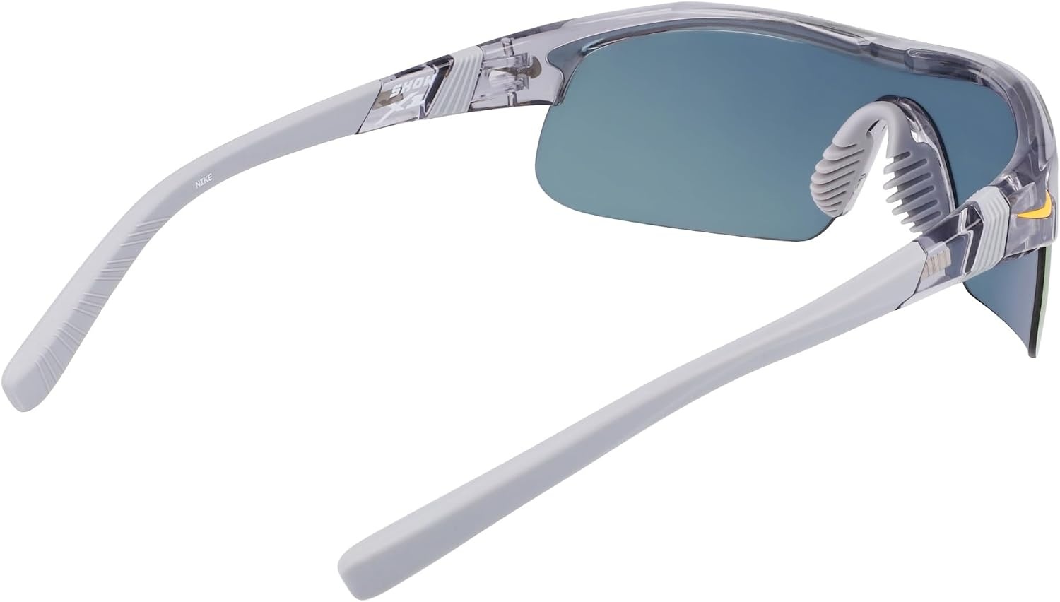 image:imageNike Unisex Show X1 Rectangular SunglassesShiny Wolf GreyOrange Mirror