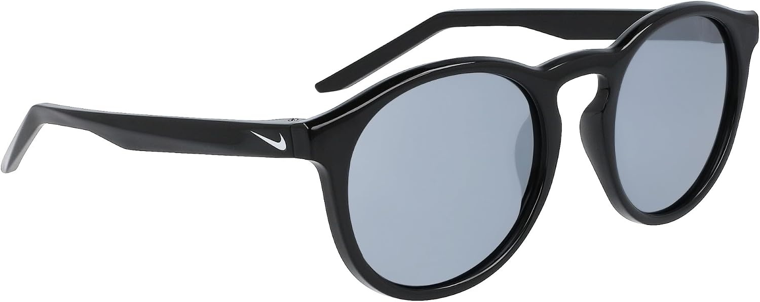 image:imageNike Unisex Swerve Polarized Round SunglassesBlackPolar Silver Flash
