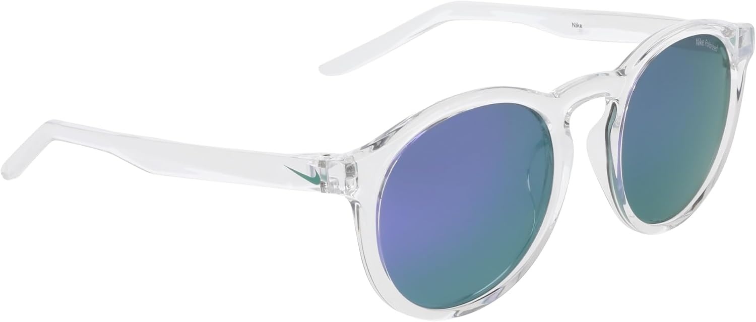 image:imageNike Unisex Swerve Polarized Round SunglassesClear Polar Purple Mirror