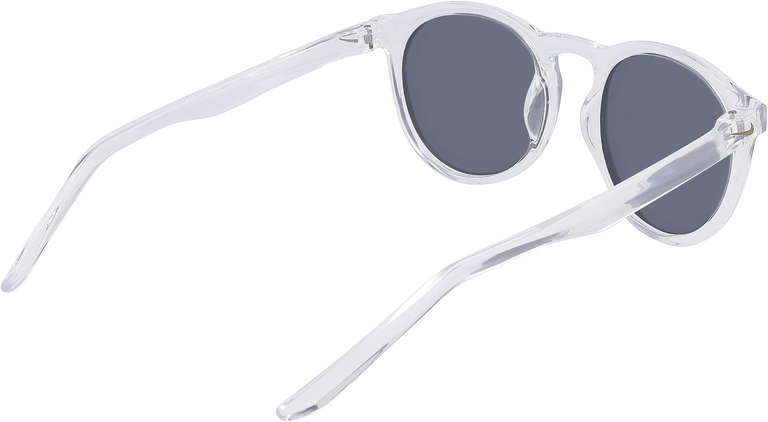 image:imageNike Unisex Swerve Polarized Round SunglassesClearPolar Silver Flash