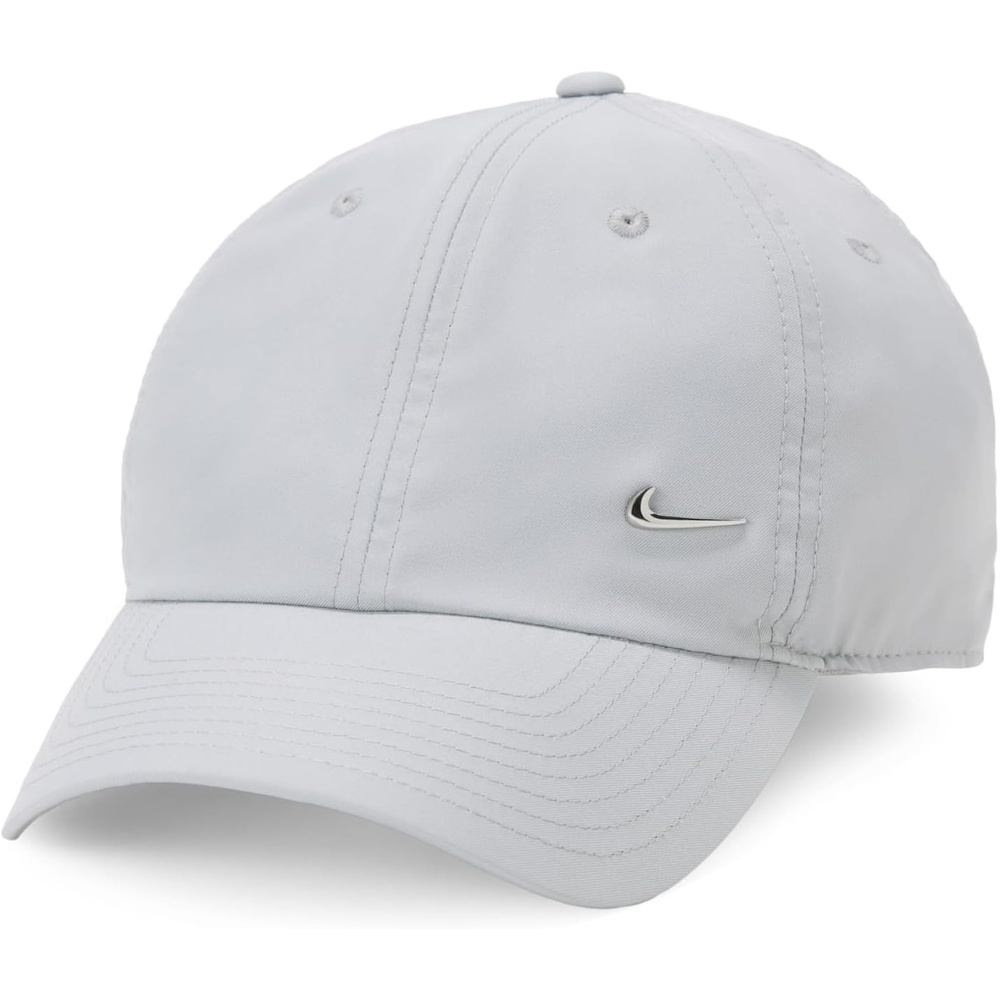 image:imageNike Adult DriFIT Club Unstructured Metal Swoosh Cap Hat Mens and WomensLight Smoke GreyMetallic Silver