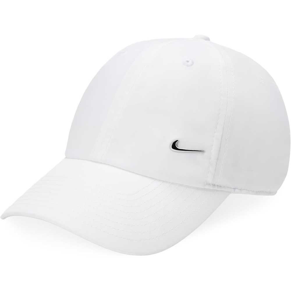 image:imageNike Adult DriFIT Club Unstructured Metal Swoosh Cap Hat Mens and WomensWhiteMetallic Silver