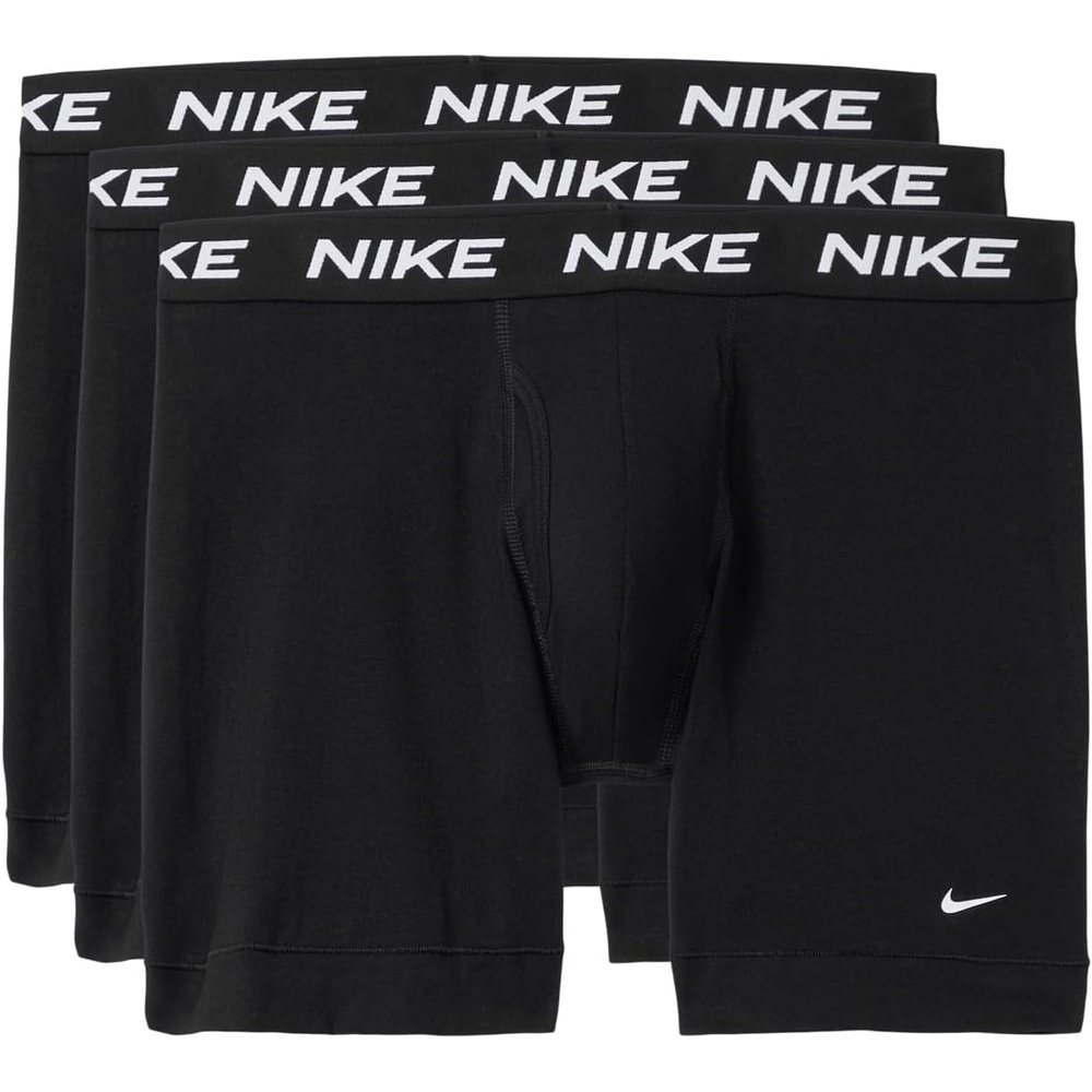 image:imageNike Mens All Day Cotton Stretch Boxer Brief WFly Underwear 3PackBlackBlackBlack