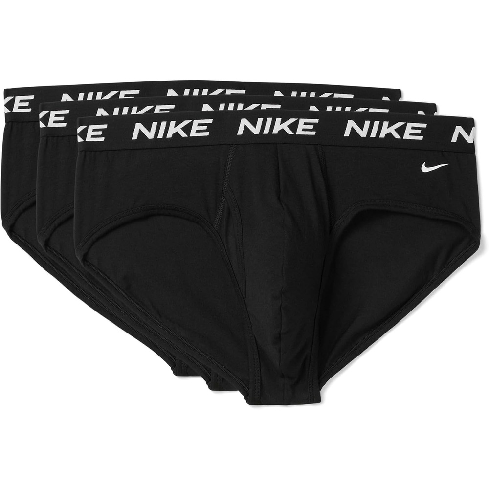 image:imageNike Mens All Day Cotton Stretch Hip Brief WFly Underwear 3PackBlackBlackBlack