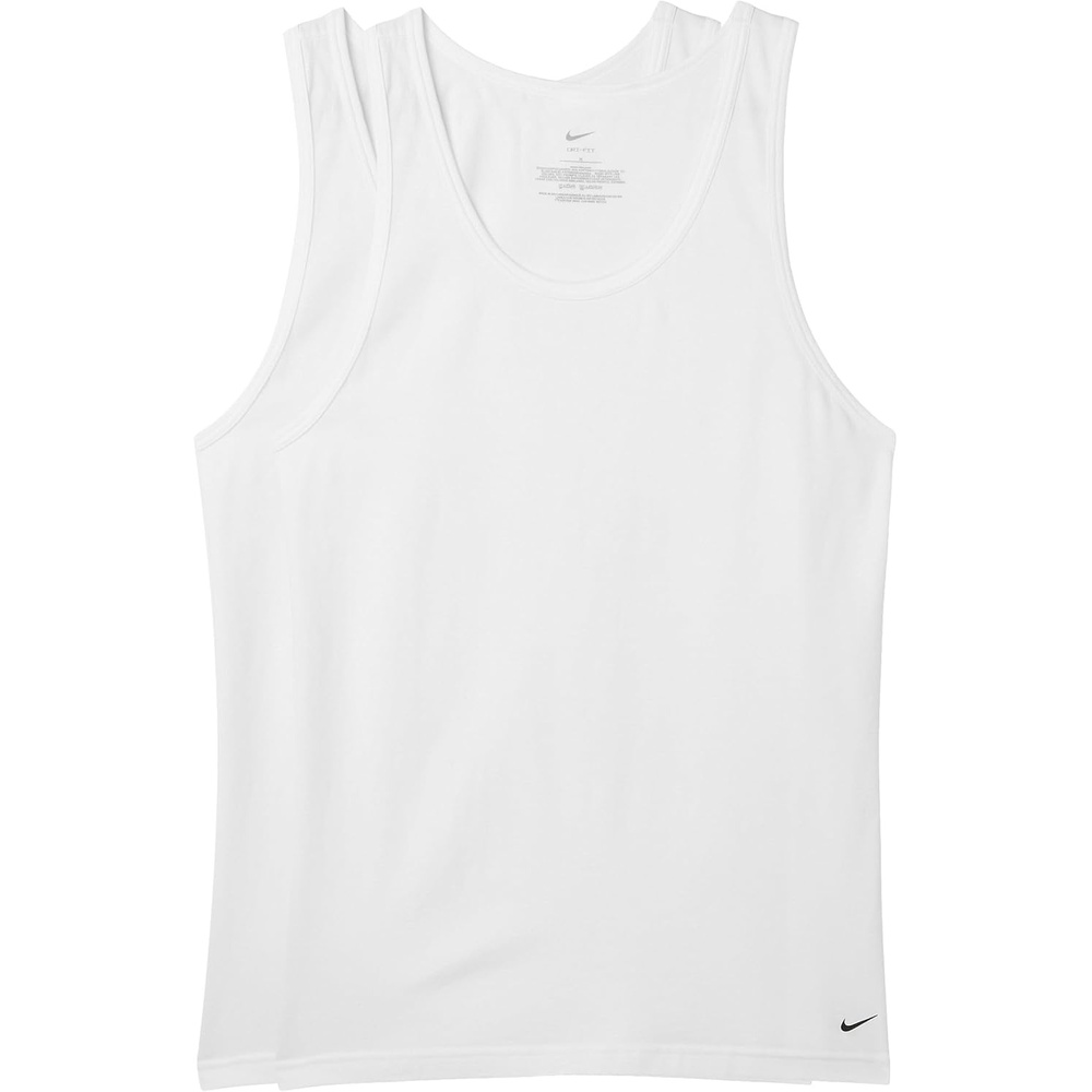 image:imageNike Mens All Day Cotton Stretch Tank Undershirts 2PackWhite