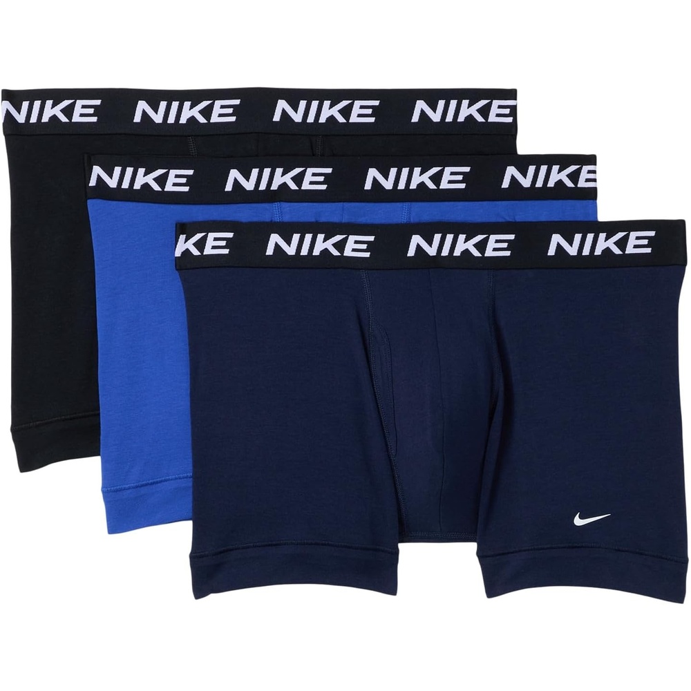 image:imageNike Mens All Day Cotton Stretch Trunk WFly Underwear 3PackObsidianGame RoyalBlack