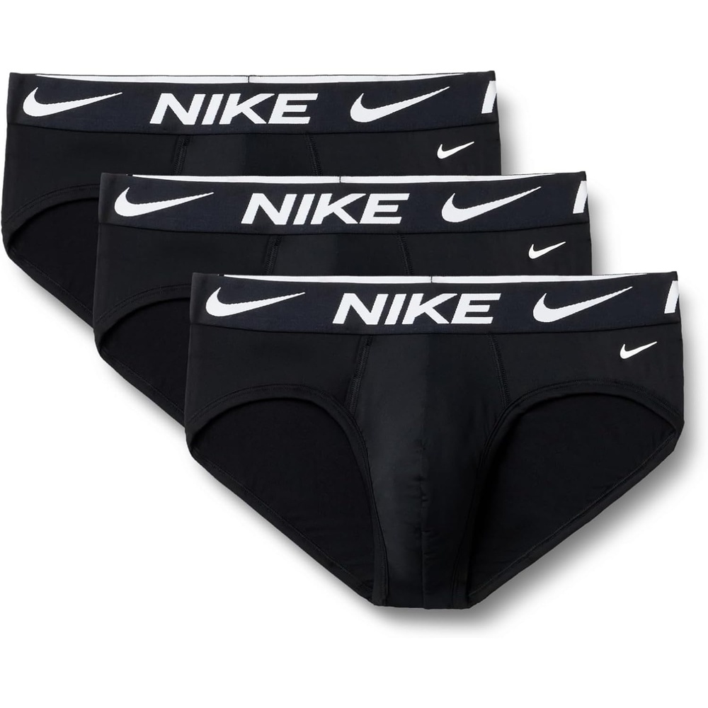 image:imageNike Mens Essential Micro Stretch Hip Brief Underwear 3PackBlack Black Black