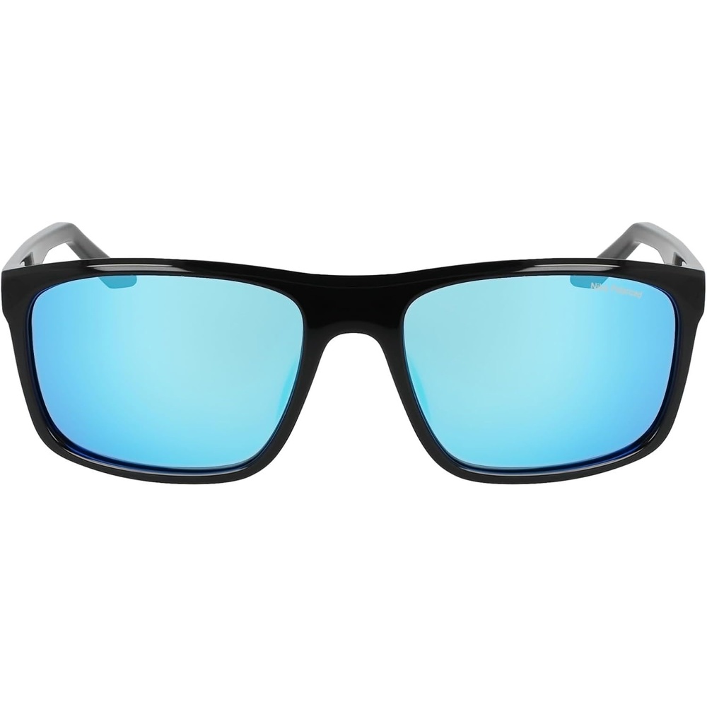 image:imageNike Unisex Fire Large Polarized Rectangular SunglassesBlack Polar Blue Mirror