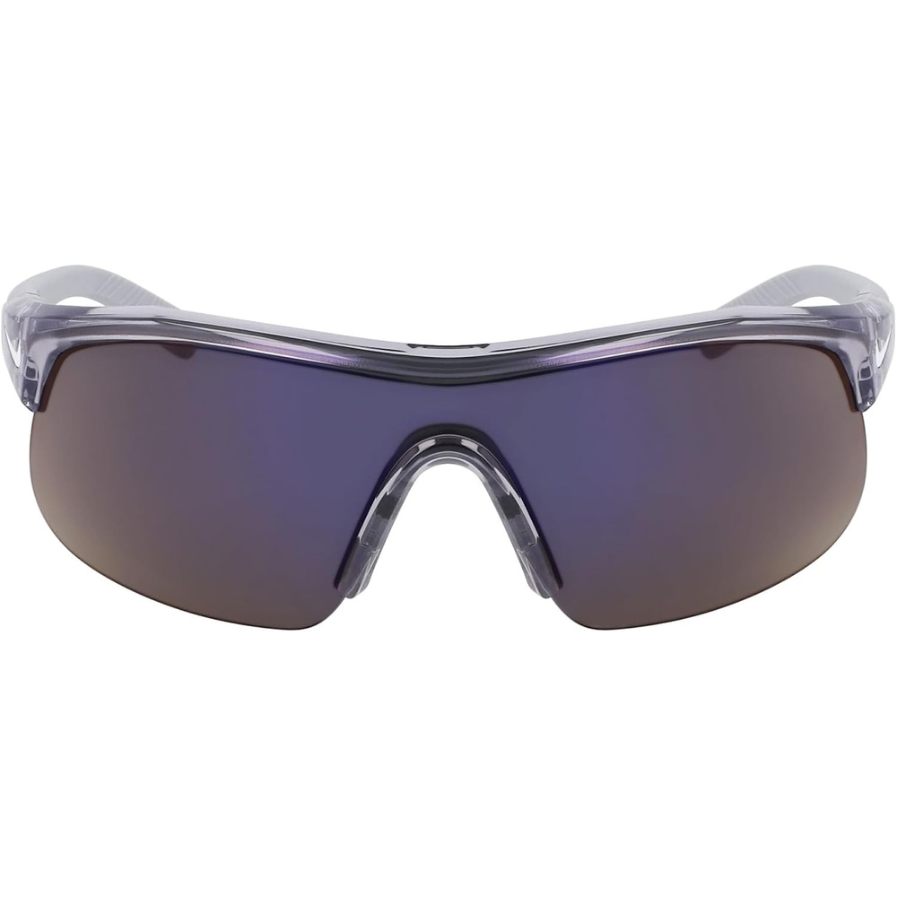 image:imageNike Unisex Show X1 Rectangular SunglassesShiny Wolf GreyBlue Mirror