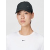 Nike Adult Dri-FIT Club Unstructured Metal Swoosh Cap Hat | Mens and Womens(Black/Metallic Silver)