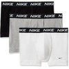 Nike Men’s All Day Cotton Stretch Trunk W/Fly Underwear (3-Pack)(White/Heather Grey/Black)