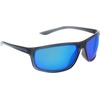 Nike Unisex Adrenaline Mirrored Rectangular Sunglasses(Dark Grey/Grey/Blue Mirror)