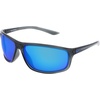 Nike Unisex Adrenaline Mirrored Rectangular Sunglasses(Dark Grey/Grey/Blue Mirror)
