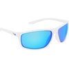 Nike Unisex Adrenaline Mirrored Rectangular Sunglasses(White/Grey/Blue Mirror)