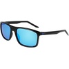 Nike Unisex Fire Large Polarized Rectangular Sunglasses(Black / Polar Blue Mirror)