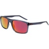 Nike Unisex Fire Large Polarized Rectangular Sunglasses(Dark Grey/Polar Red Flash)