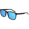 Nike Unisex Rave Polarized Square Sunglasses(Black / Polar Blue Mirror)