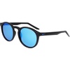 Nike Unisex Swerve Polarized Round Sunglasses(Black / Polar Blue Mirror)