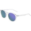 Nike Unisex Swerve Polarized Round Sunglasses(Clear / Polar Purple Mirror)