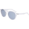 Nike Unisex Swerve Polarized Round Sunglasses(Clear/Polar Silver Flash)