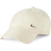 Nike Adult Dri-FIT Club Unstructured Metal Swoosh Cap Hat | Mens and Womens(Coconut Milk/Metallic Black)