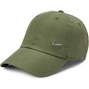 Nike Adult Dri-FIT Club Unstructured Metal Swoosh Cap Hat | Mens and Womens(Medium Olive/Metallic Silver)